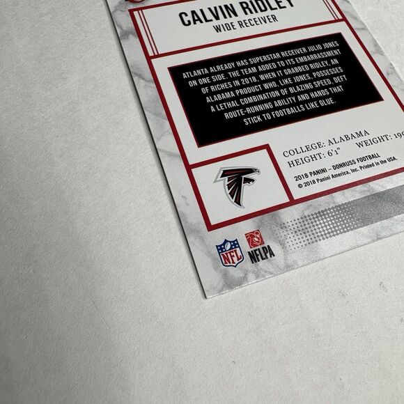 2018 Panini Donruss The Elite Series Rookies Calvin Ridley ESR-11 RC Falcons TN - Picture 5 of 6